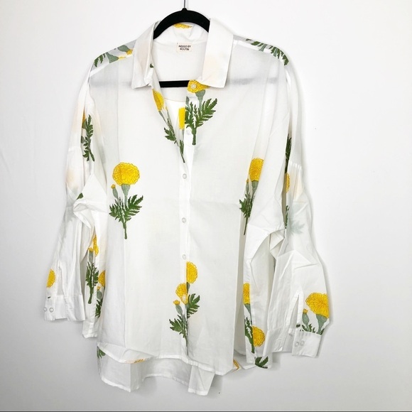 Indigo by Boutin cotton floral oversize button-down shirt - Picture 8 of 10